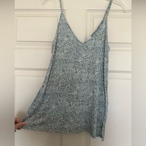 Old Navy Sage Green and White Patterned Top